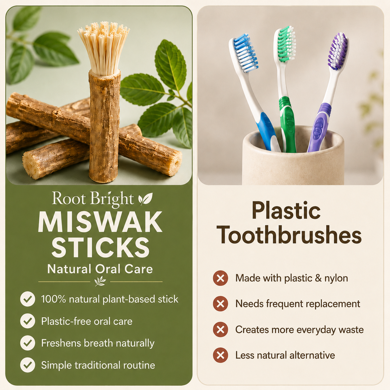 Root Bright - Natural Miswak Toothbrush